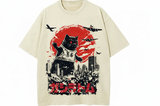 Catzilla Japanese Kitten T Shirt